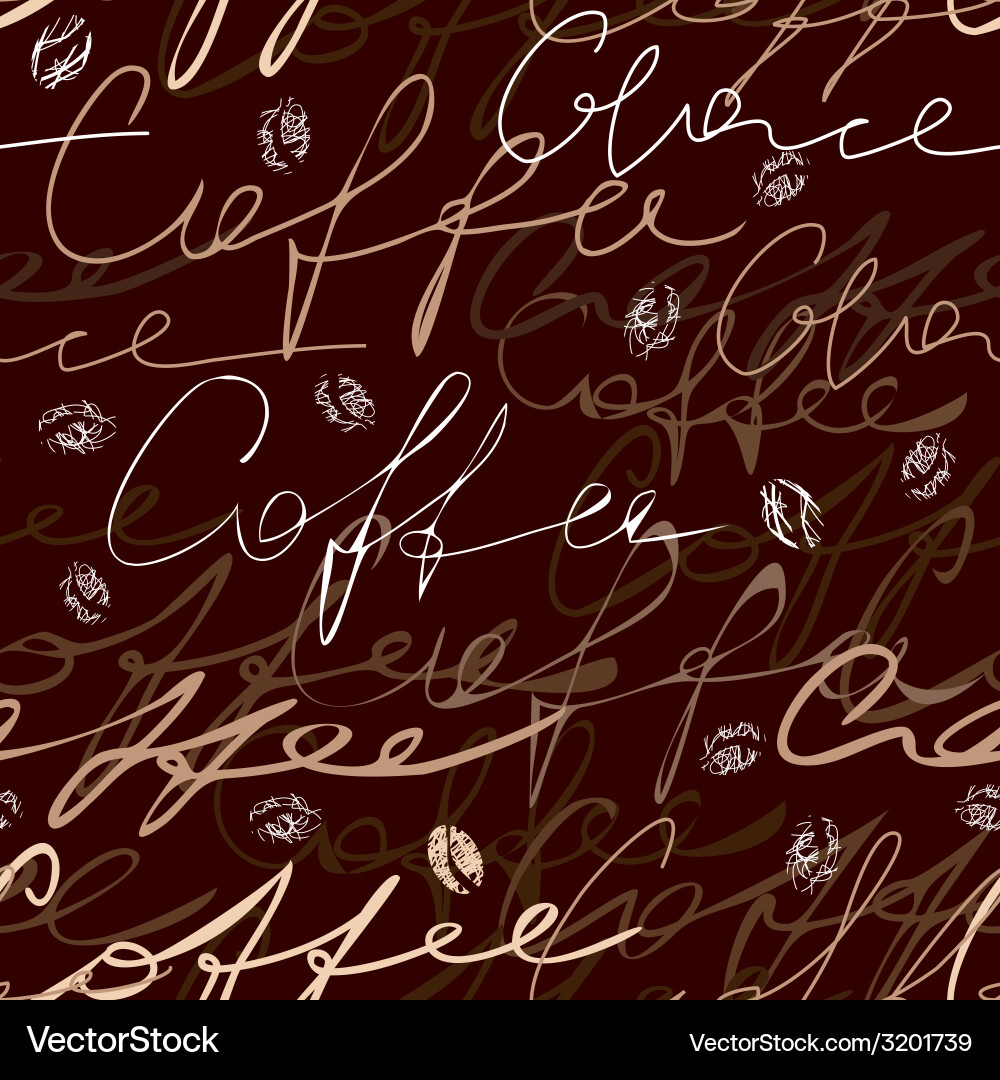 Coffee script pattern vector image