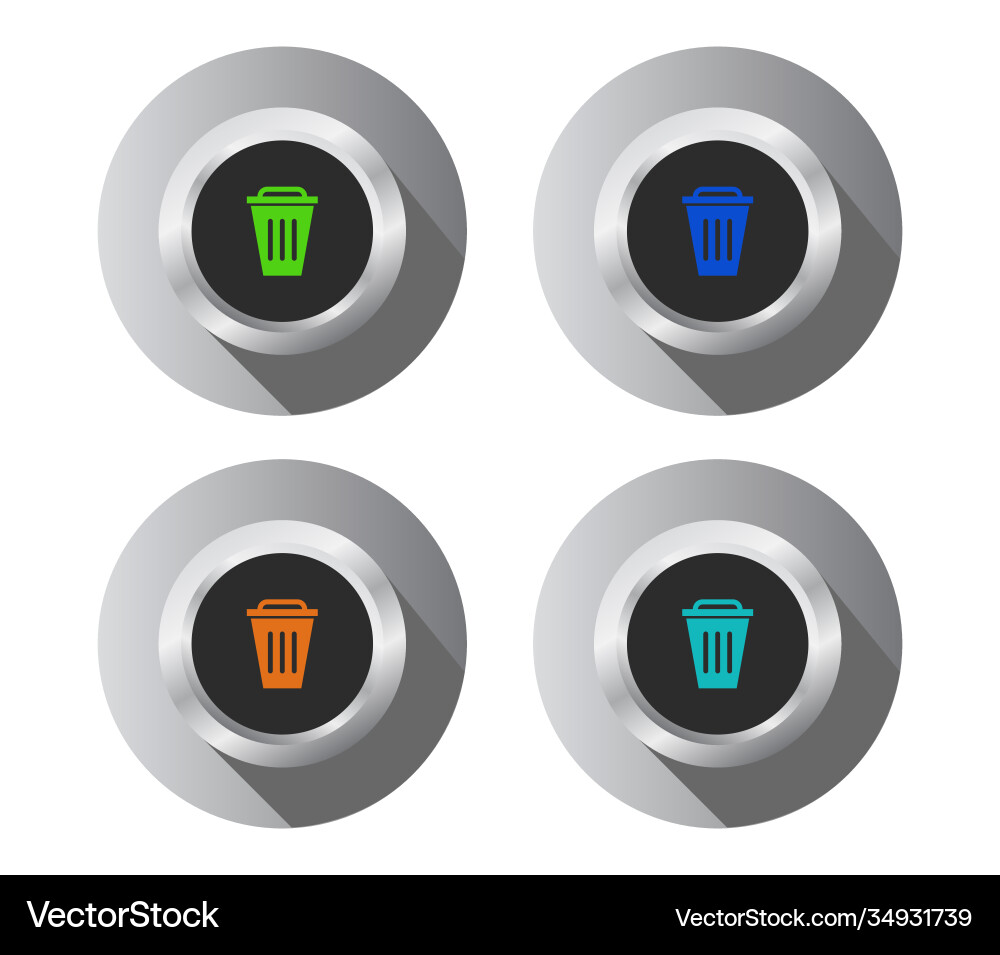Delete button isometric in on white background Vector Image