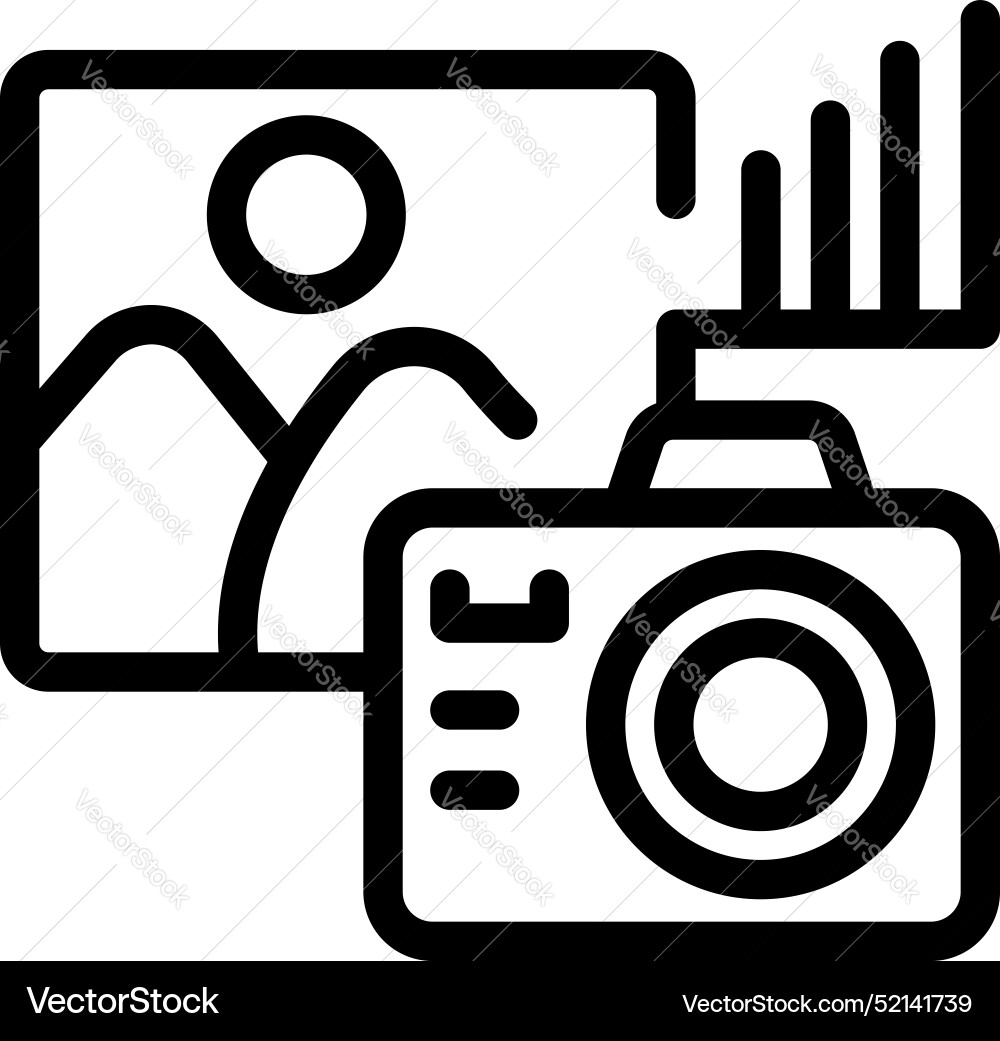 Digital camera taking picture generating data Digital camera taking picture generating data vector image