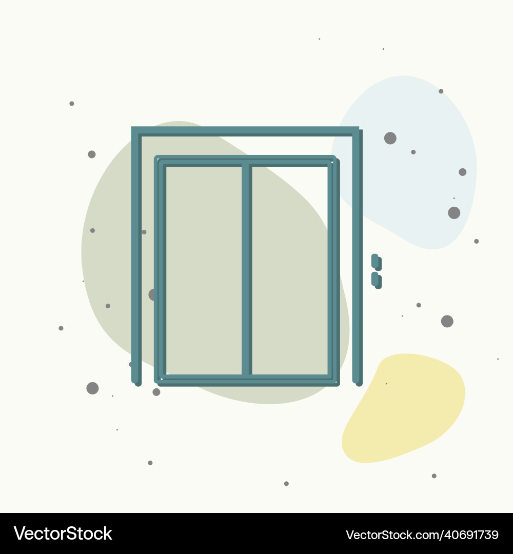 Elevator icon with button on multicolored vector image
