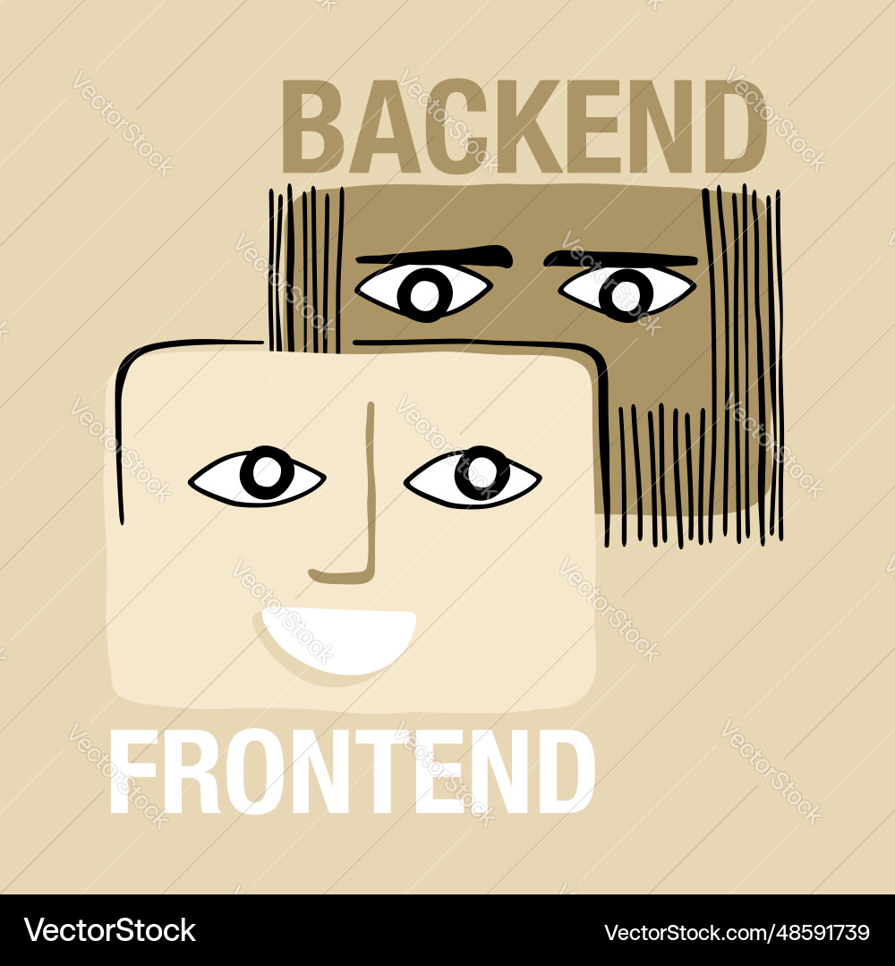 Frontend and backend developers Frontend and backend developers vector image