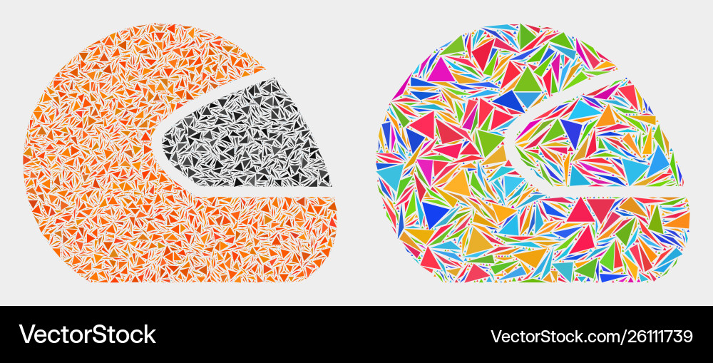 Geometric Helmet Mosaic Vector Image