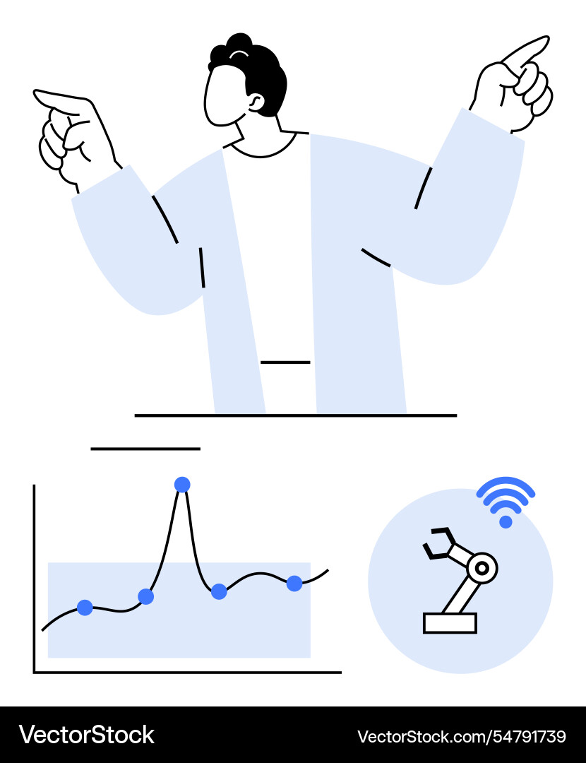 Integrating robotics and data analysis for smart Integrating robotics and data analysis for smart vector image