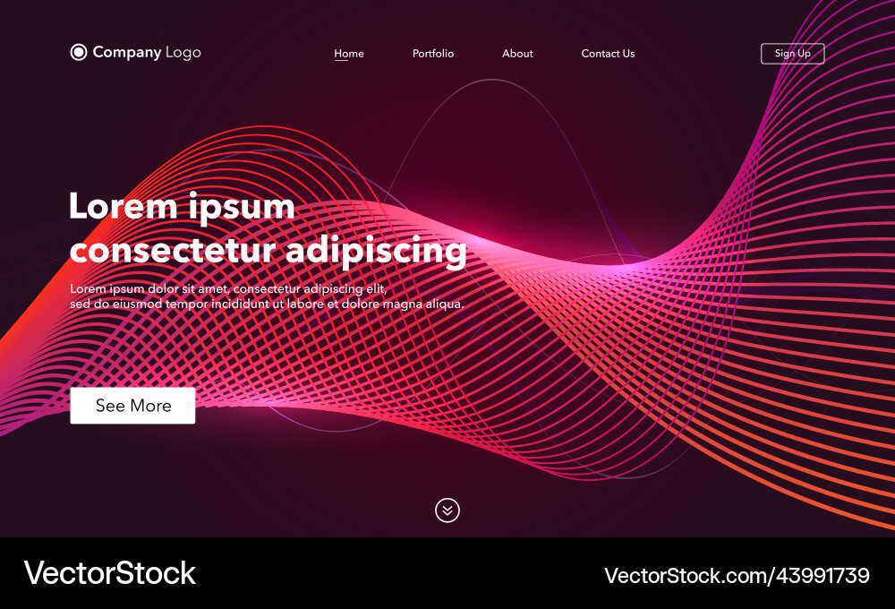 Landing page abstract background website template Landing page abstract background website template vector image