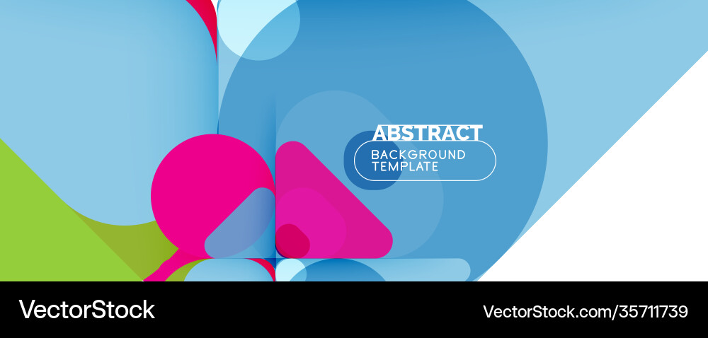 Modern geometric round shapes and dynamic lines vector image