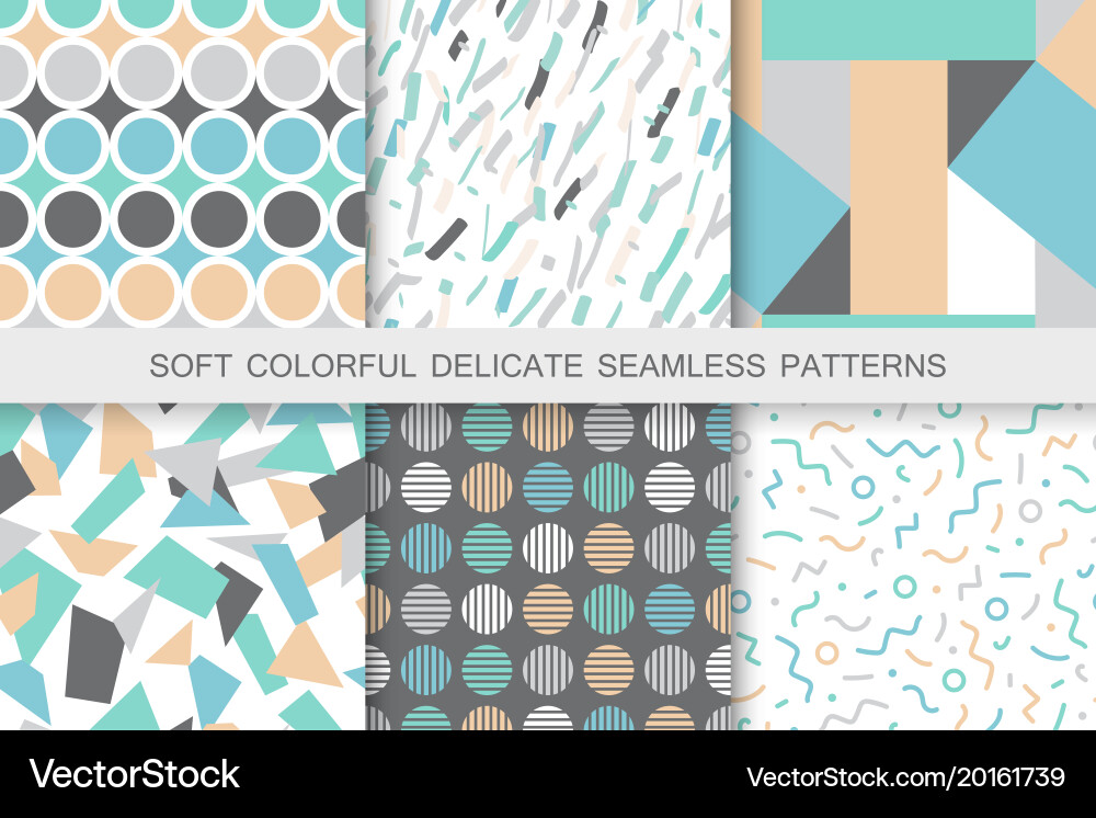 Set of colorful seamless patterns - delicate vector image