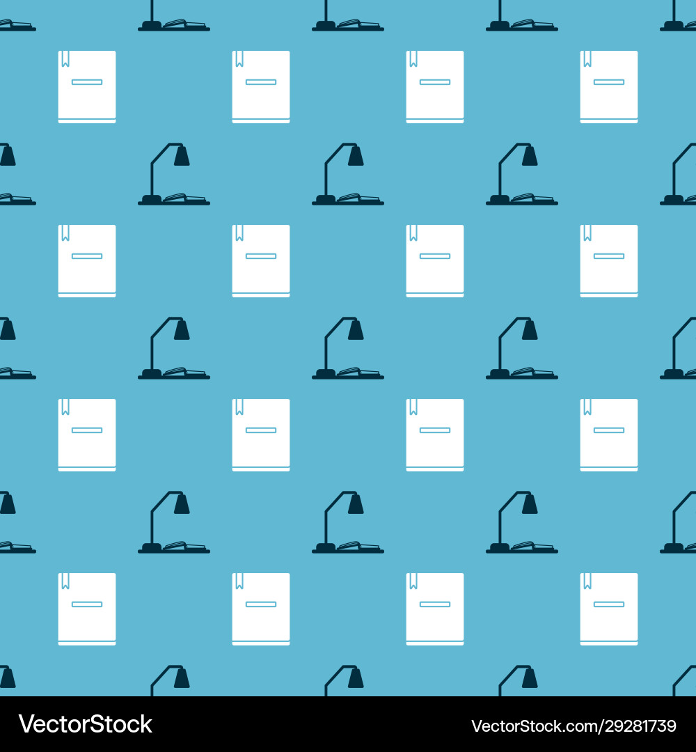 Set workplace with table lamp and open book Set workplace with table lamp and open book vector image