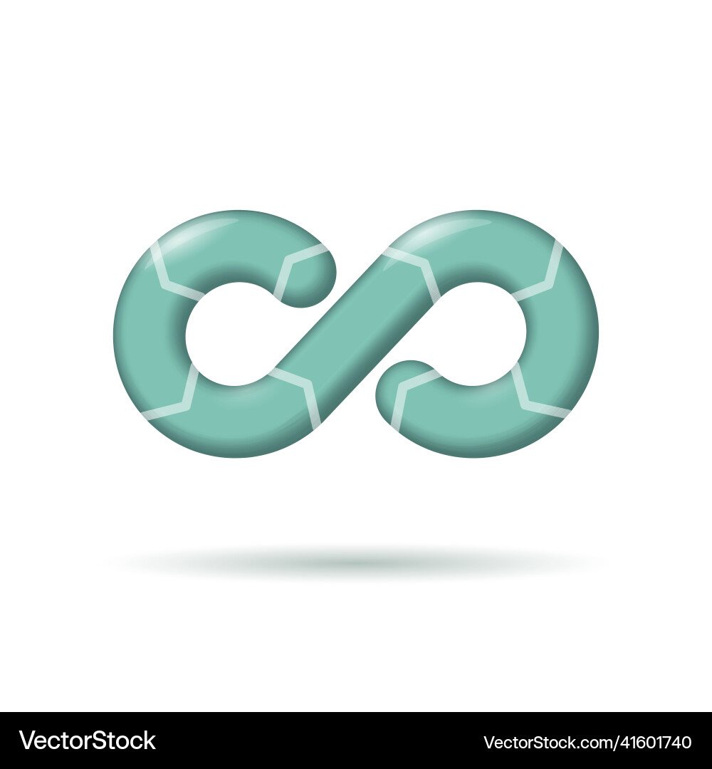 3d devops software development operations infinity 3d devops software development operations infinity vector image