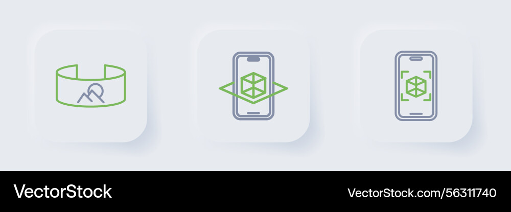 3D Modeling & 360 View Icons Vector Image