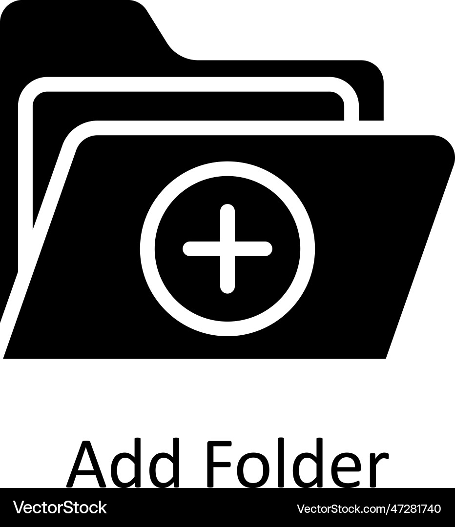 Add folder solid icon design vector image