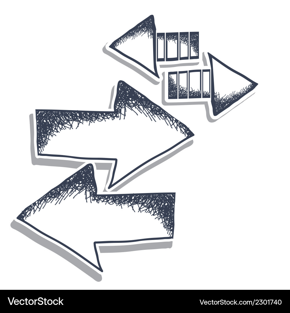 Arrow icons in different shapes and colors vector image