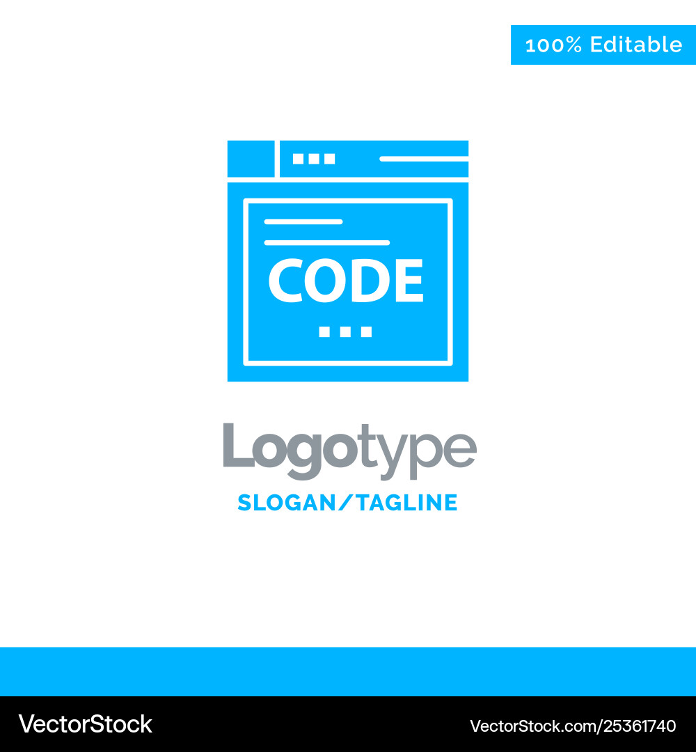 Browser internet code coding blue business logo Browser internet code coding blue business logo Vector Image
