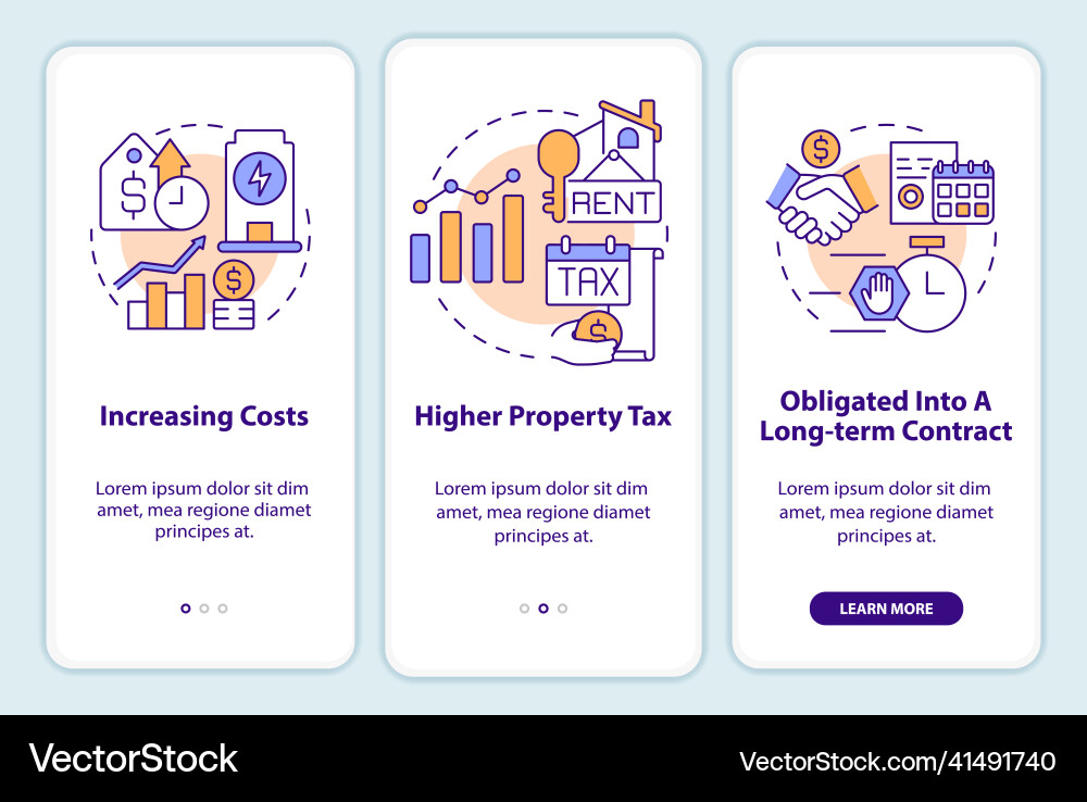 Disadvantages of ppa onboarding mobile app screen Disadvantages of ppa onboarding mobile app screen Vector Image