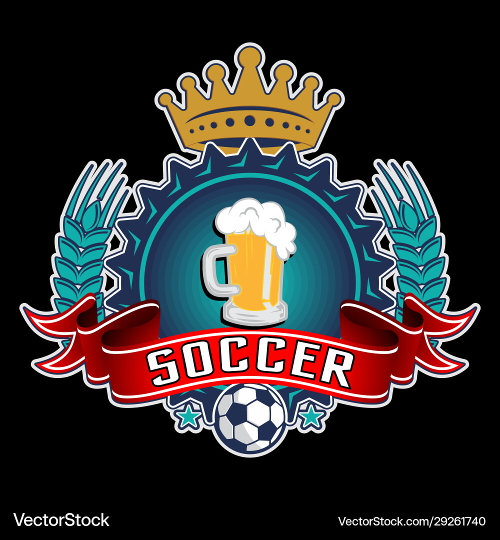 Fußball Badge Logo-Design-Symbol Vektorbild