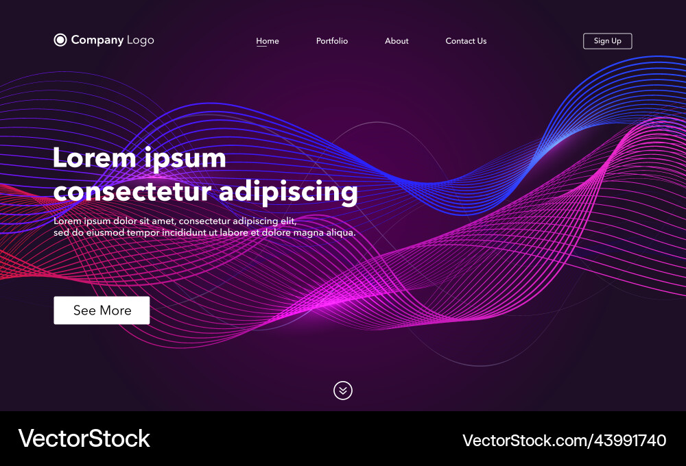 Landing page abstract background website template Vector Image