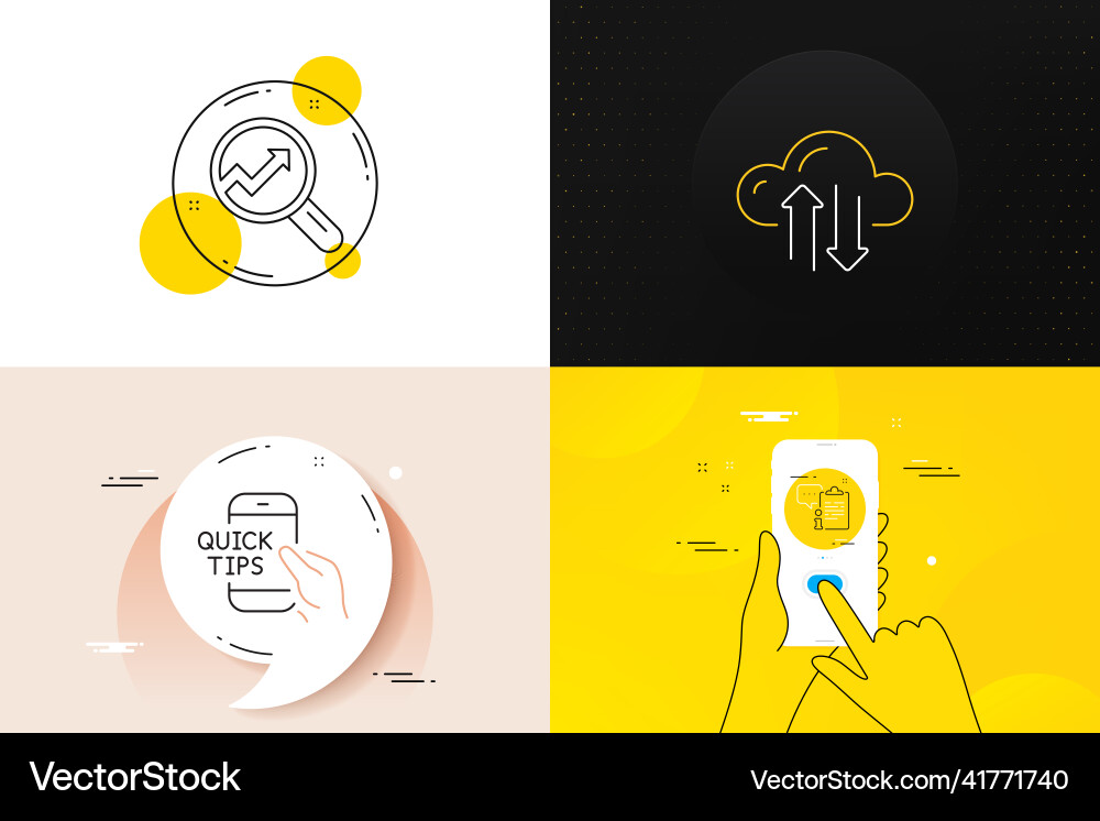 Minimal set of cloud sync clipboard and analytics Minimal set of cloud sync clipboard and analytics Vector Image