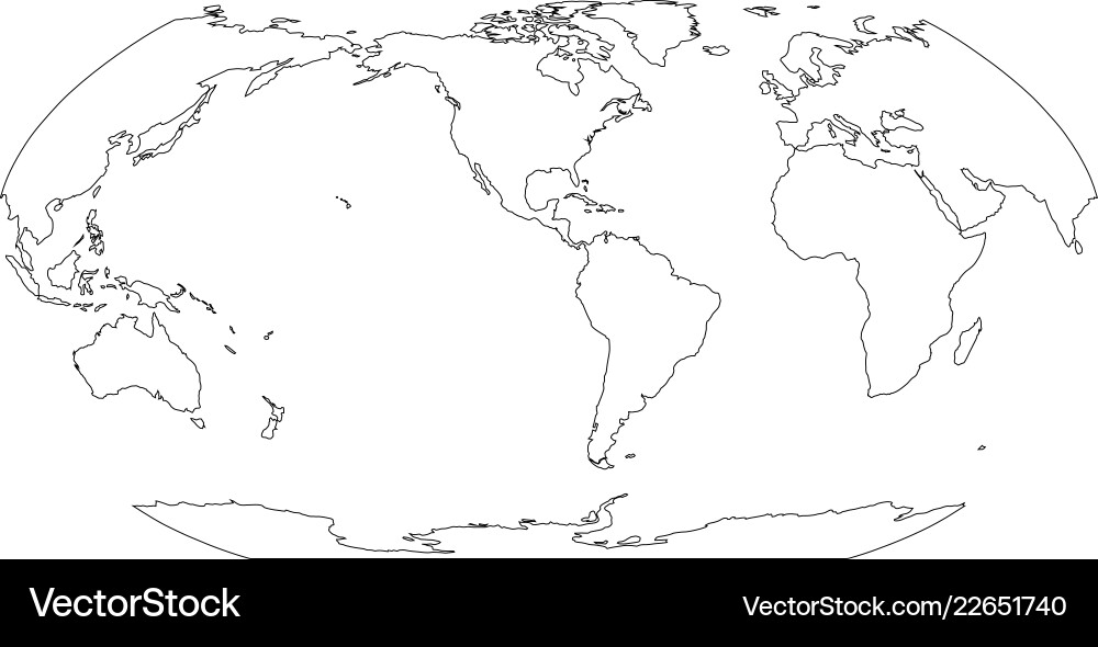 Outline Karte der Welt Amerikanischen Mitten einfach Outline Karte der Welt Amerikanischen Mitten einfach vektorbild