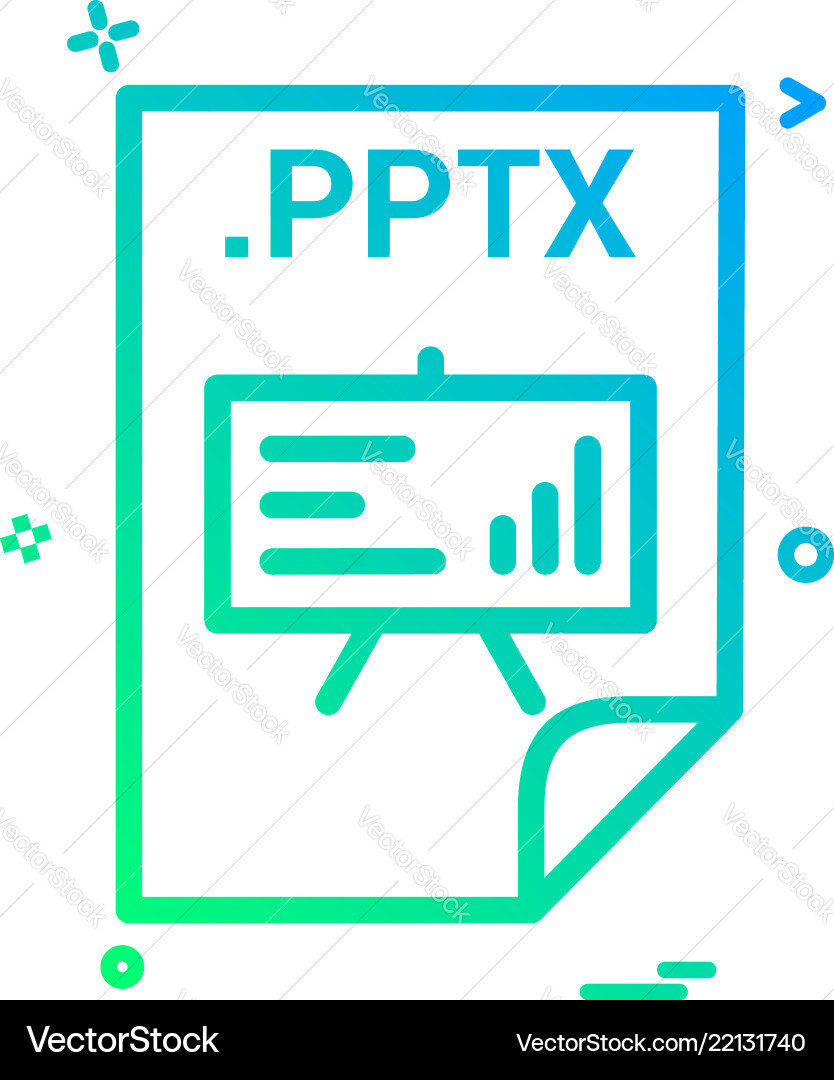 Pptx application download file files format icon Pptx application download file files format icon vector image