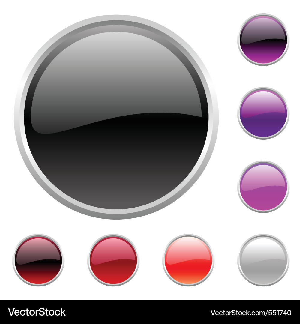 Round buttons set vector image