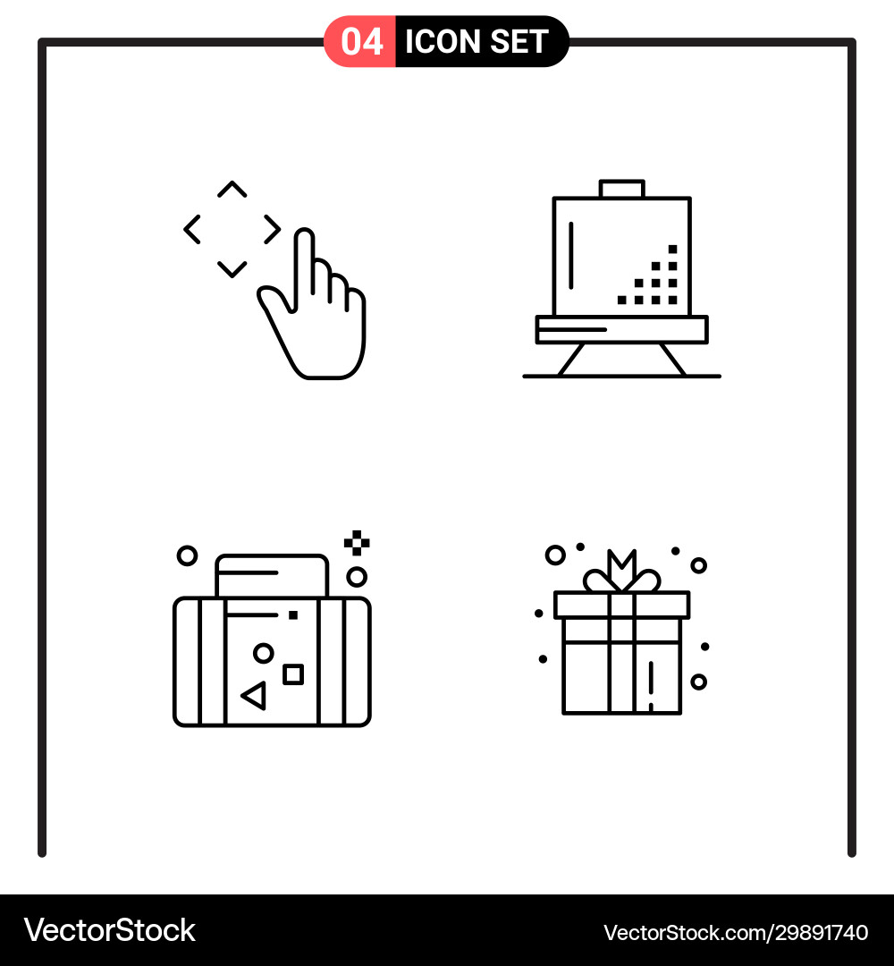 Set 4 line style icons for web and mobile Set 4 line style icons for web and mobile Vector Image