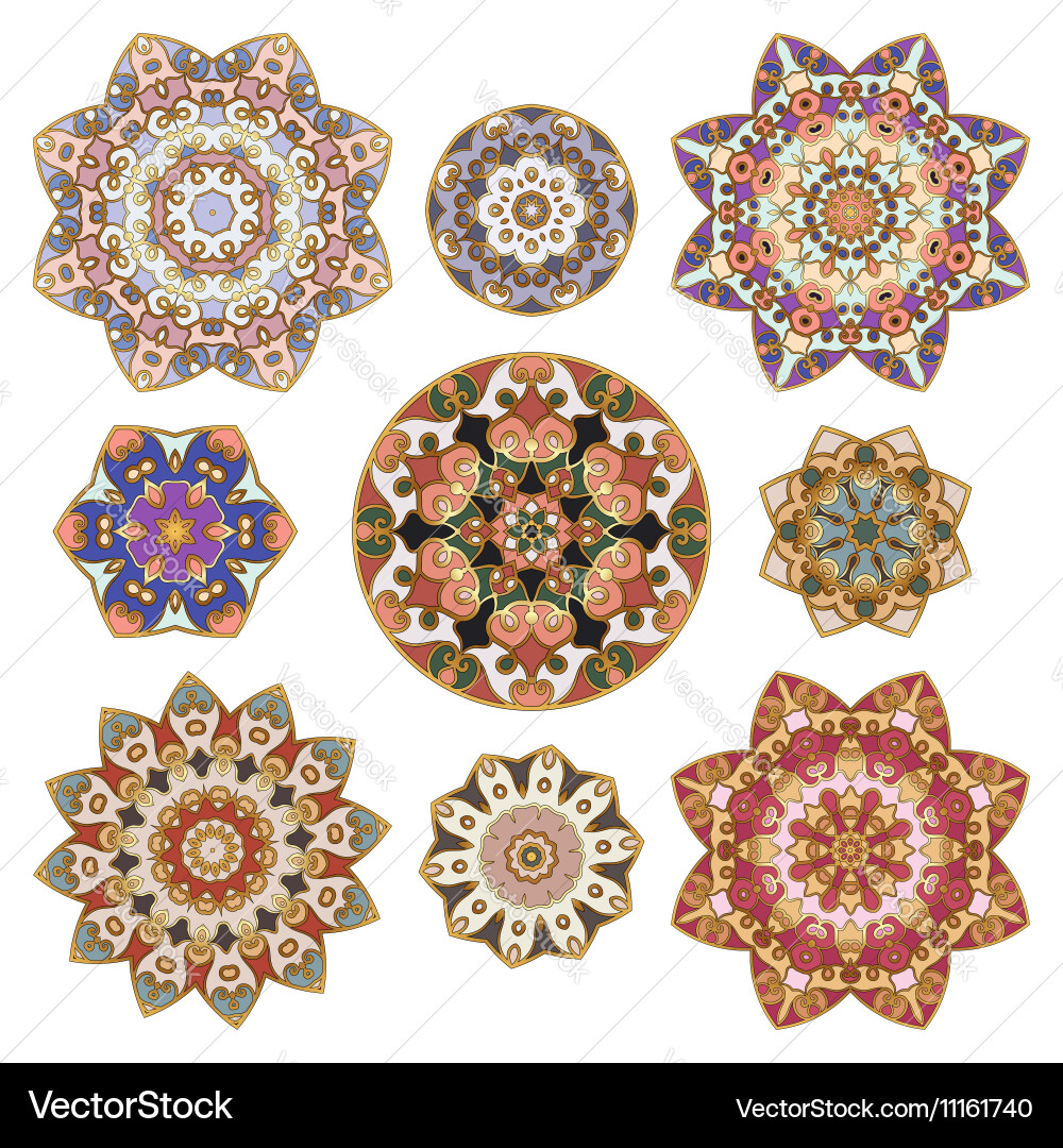 Set of abstract circular element Vector Image