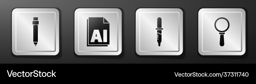 Set pencil with eraser ai file document pipette Set pencil with eraser ai file document pipette vector image