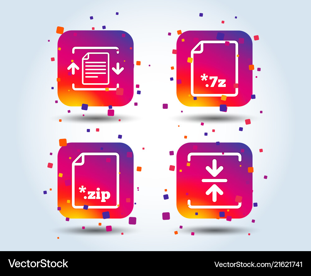 Archive file compressed zipped document Vector Image