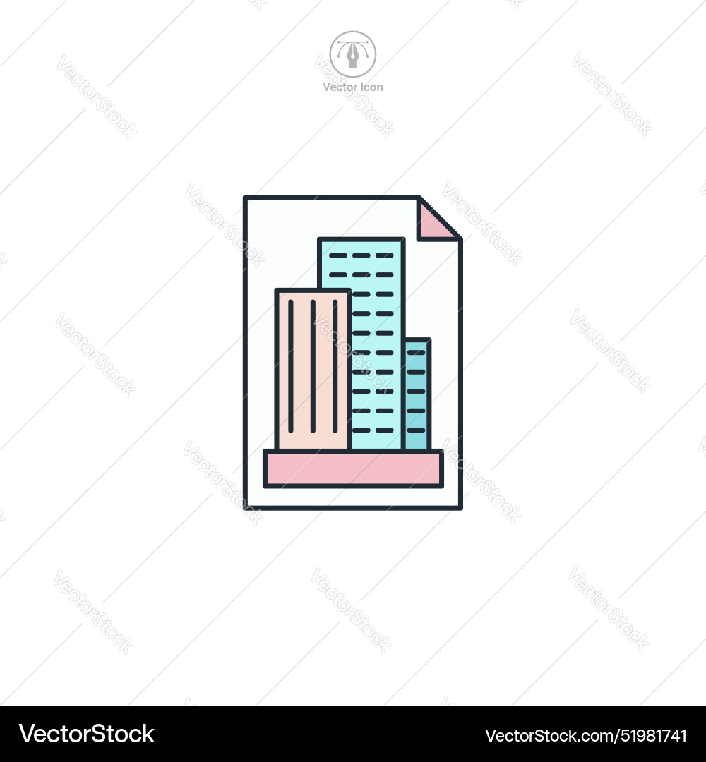 Building plan architecture icon symbol isolated Building plan architecture icon symbol isolated vector image