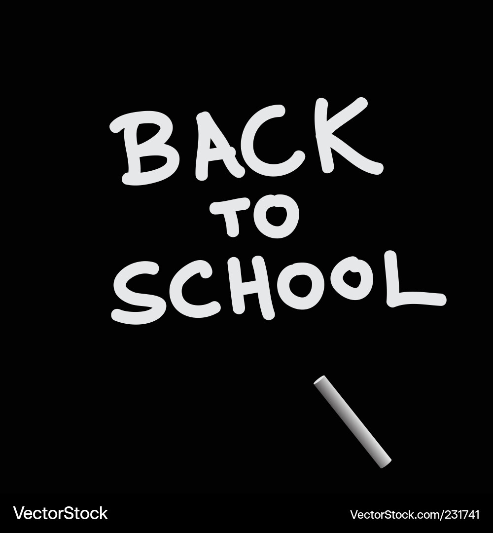 Chalkboard mit Zurück zur Schule Nachricht Vektorbild