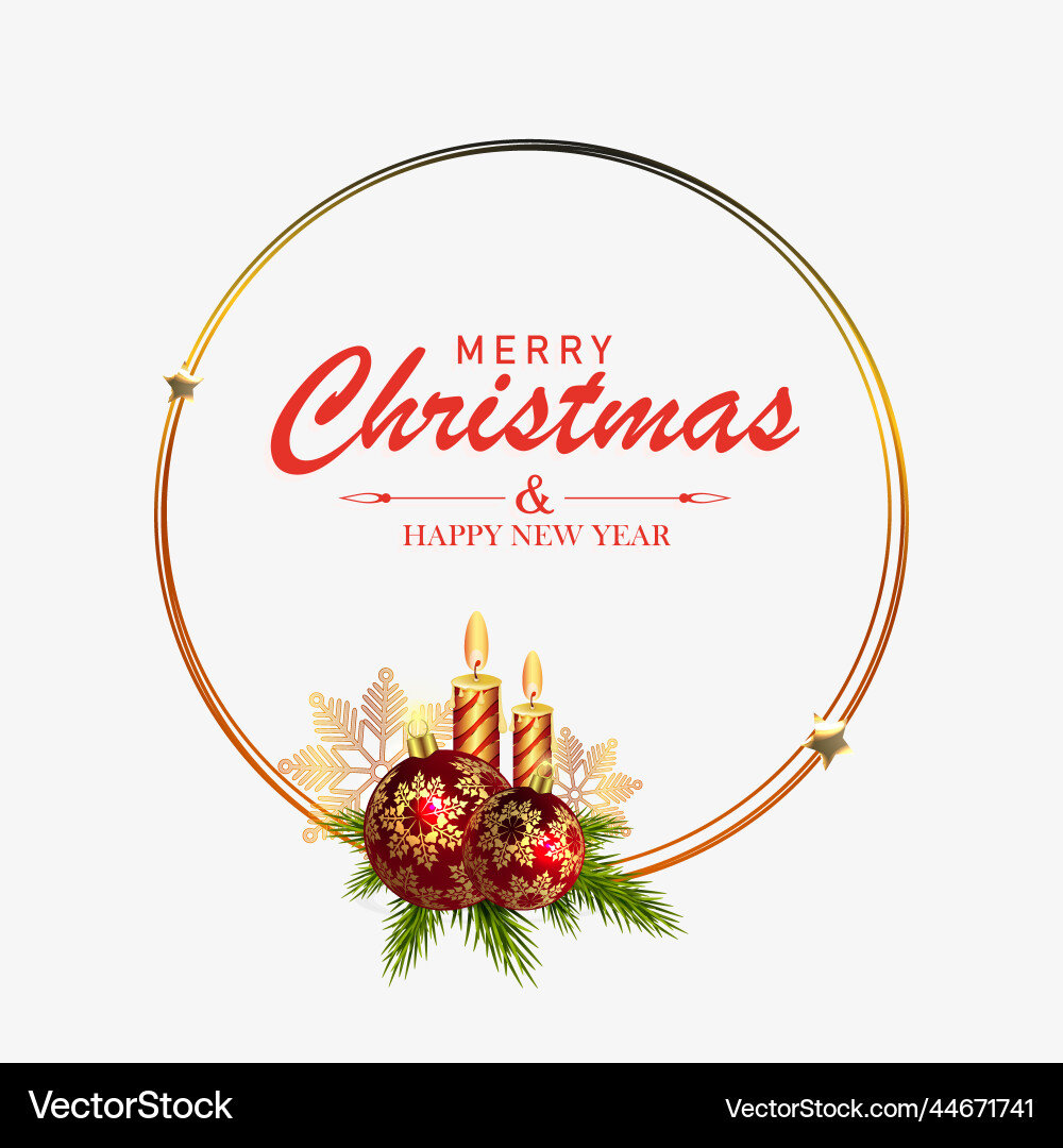 Christmas design element isolated round frame Christmas design element isolated round frame vector image