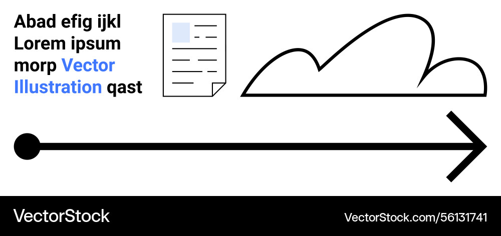 Cloud storage concept with document and forward Cloud storage concept with document and forward vector image