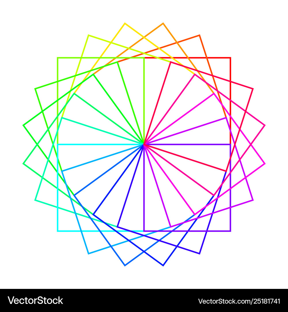 Color pattern abstraction squares in a circle Color pattern abstraction squares in a circle Vector Image