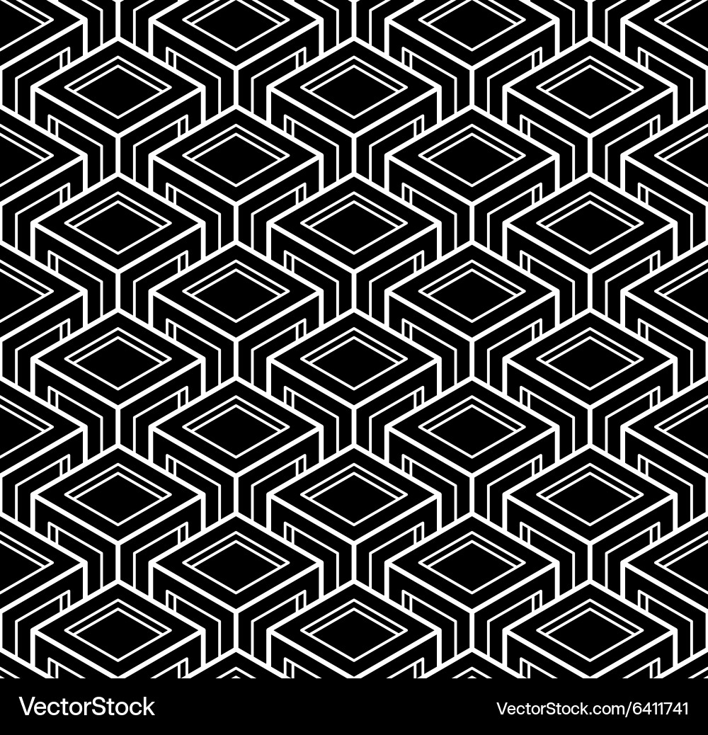 Continuous monochrome pattern decorative abstract vector image