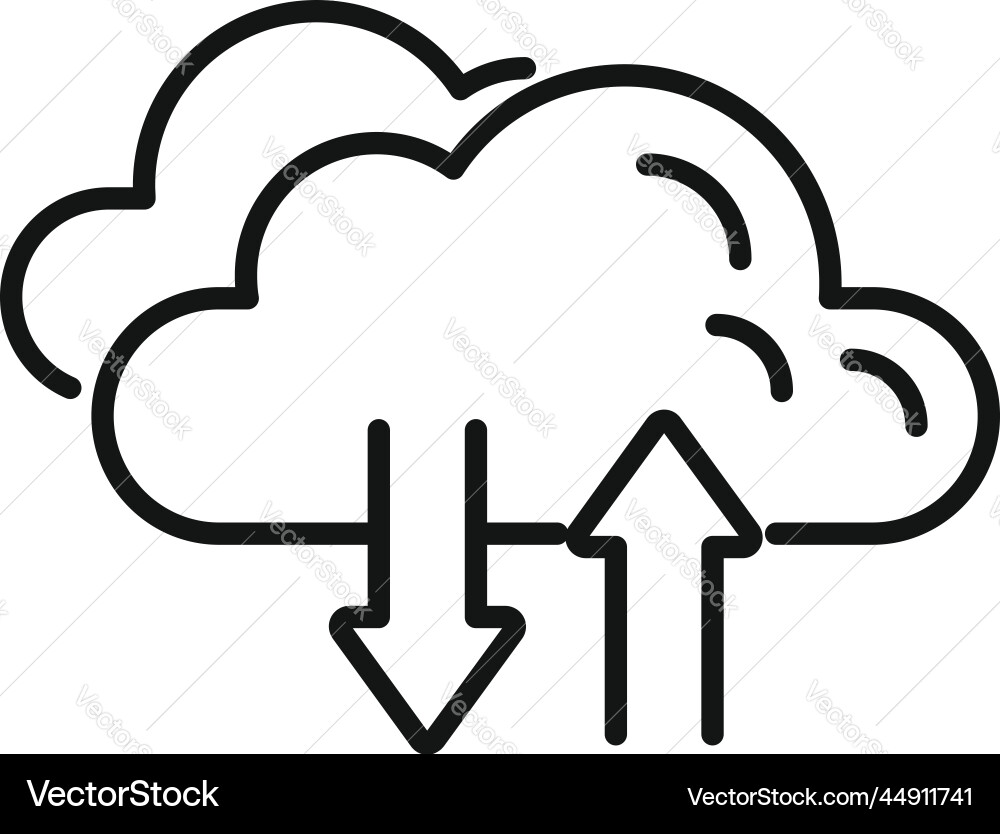 Data cloud icon outline web button Data cloud icon outline web button vector image