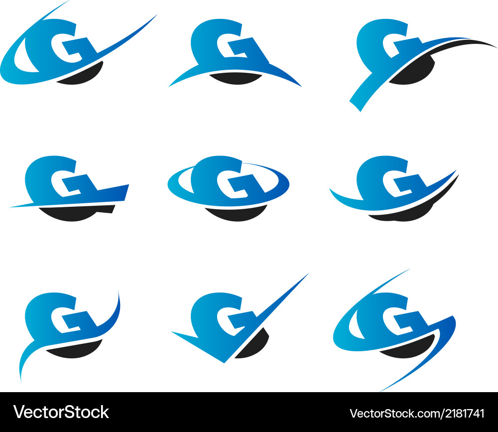 Dynamic G Swoosh Logo Icons Vector Image