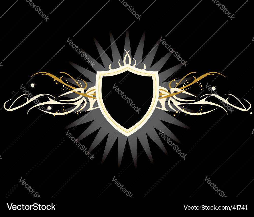 Elegante Golden Shield Motif Vektorbild
