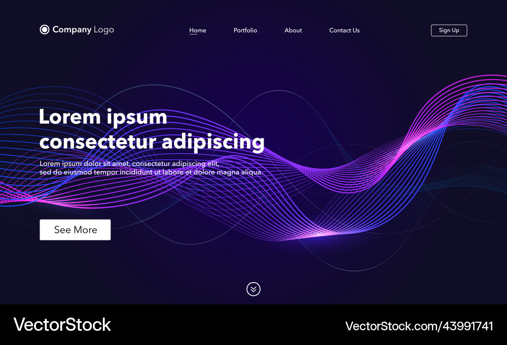 Landing page abstract background website template Landing page abstract background website template vector image