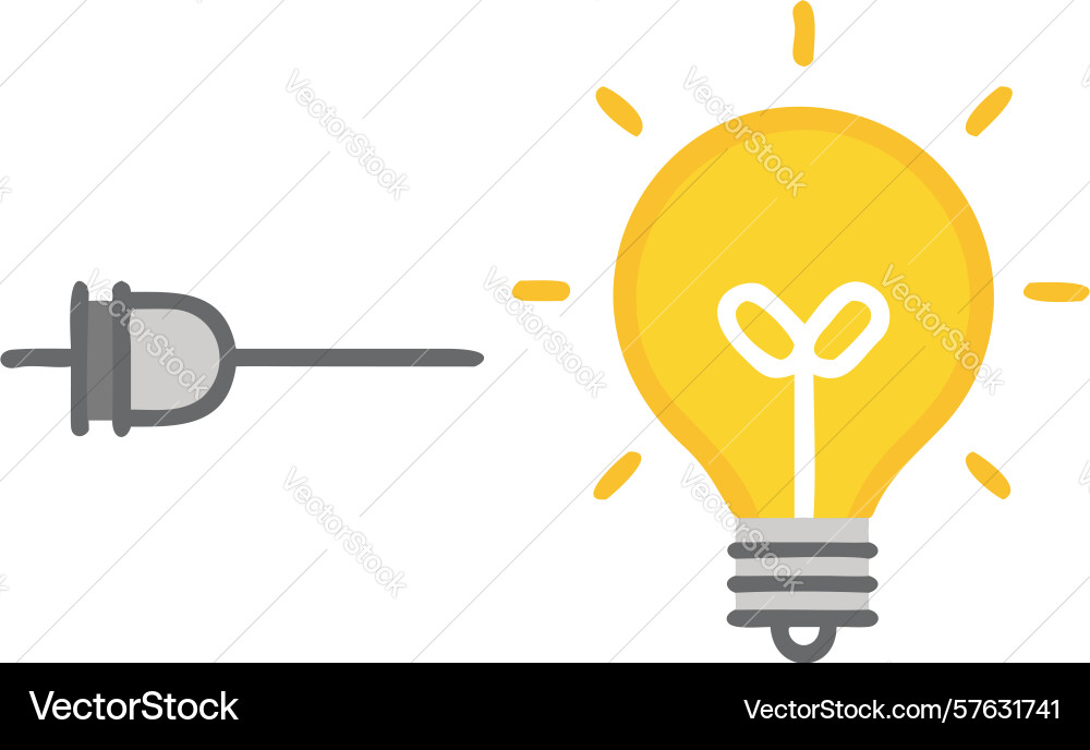 Lightbulb with plug symbolizing power vector image