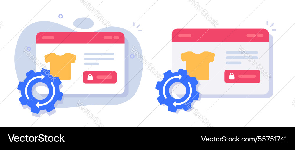 Online store shop development setting up icon Online store shop development setting up icon vector image