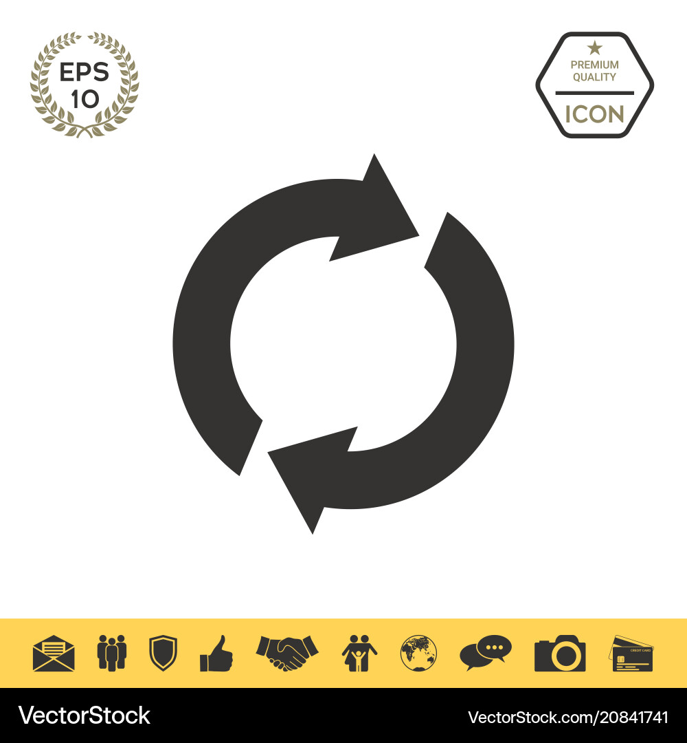 Reset button reload arrows vector image