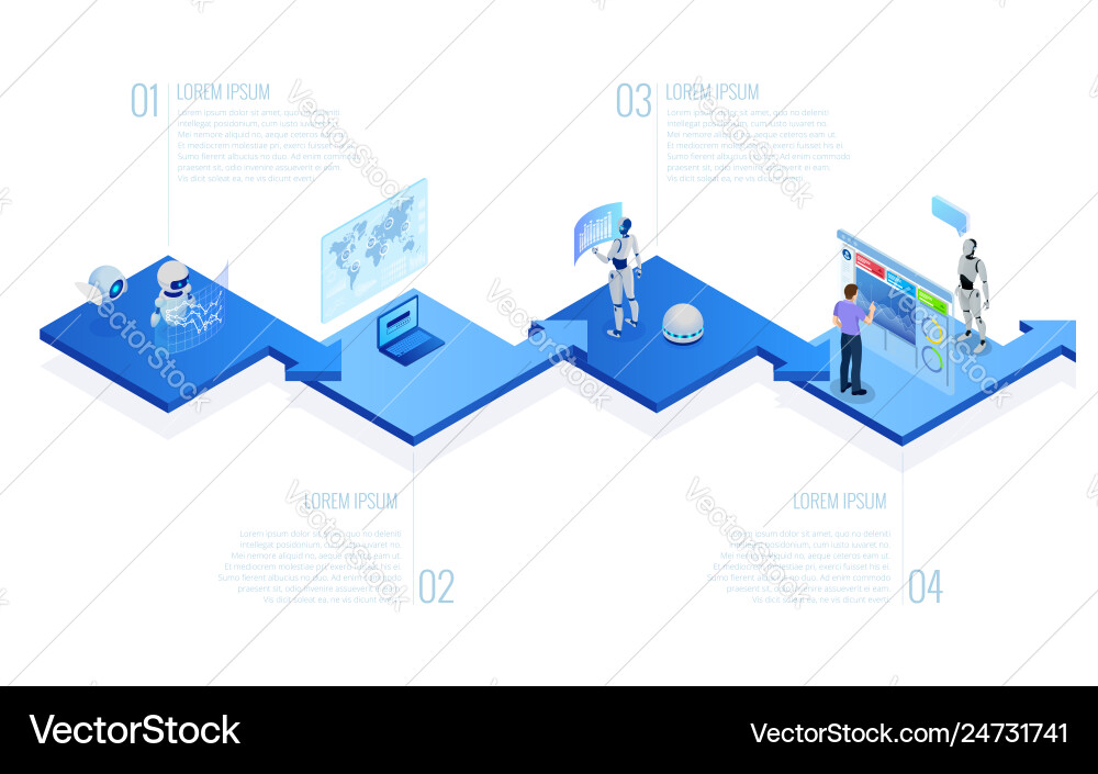 RPA Automation & AI Solution vector image