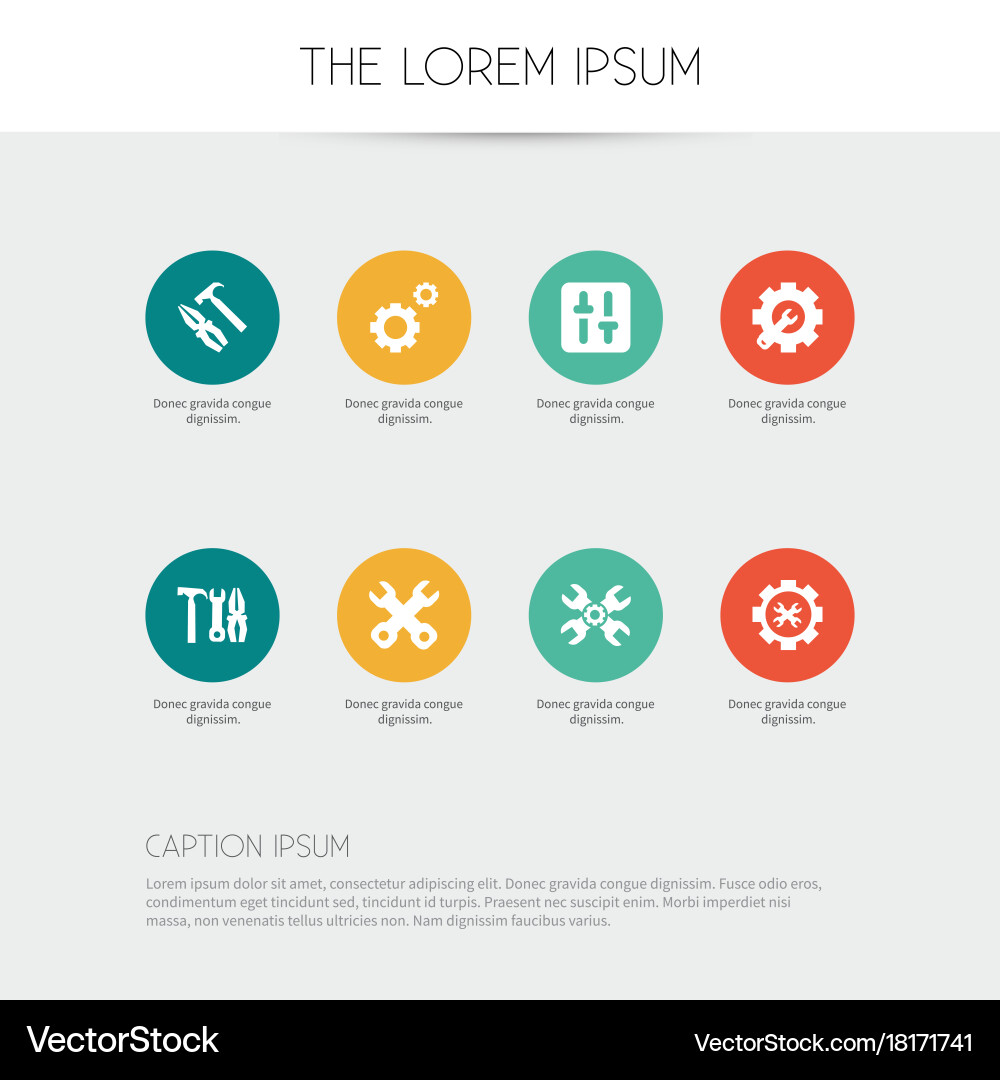 Set of 8 editable toolkit icons includes symbols vector image