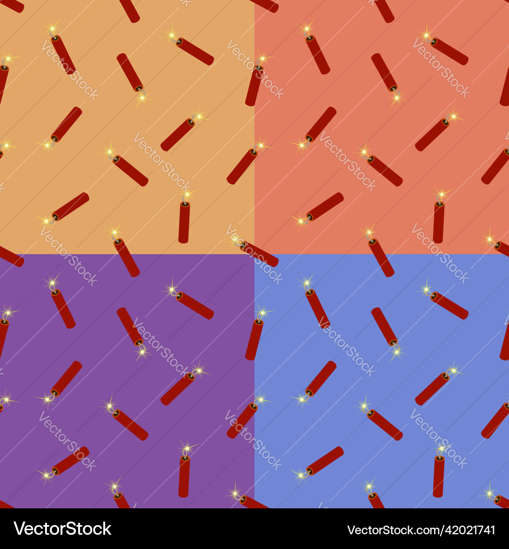 Set of seamless patterns with fireworks cylinder vector image