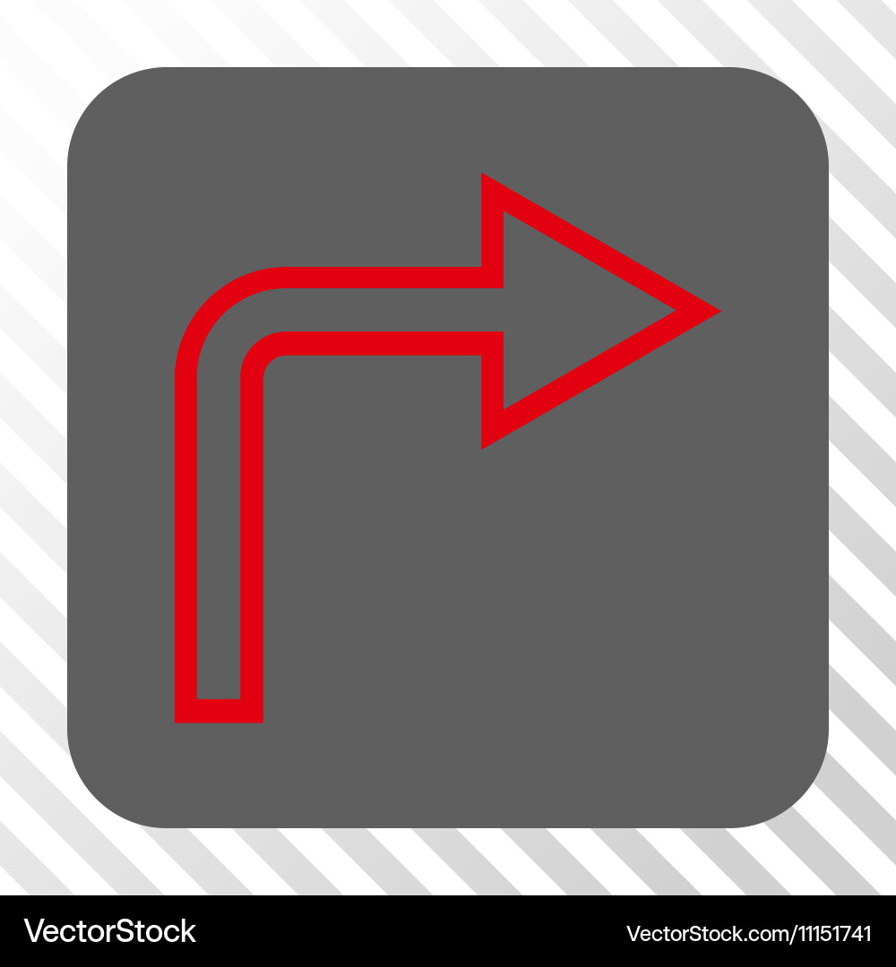 Turn right rounded square button vector image