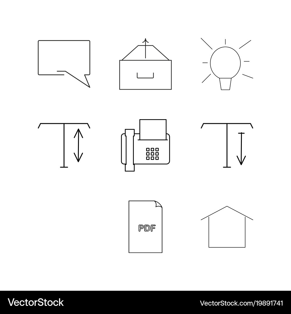 Web linear icon set simple outline icons vector image