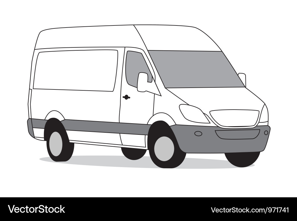White Delivery Van Vector Image