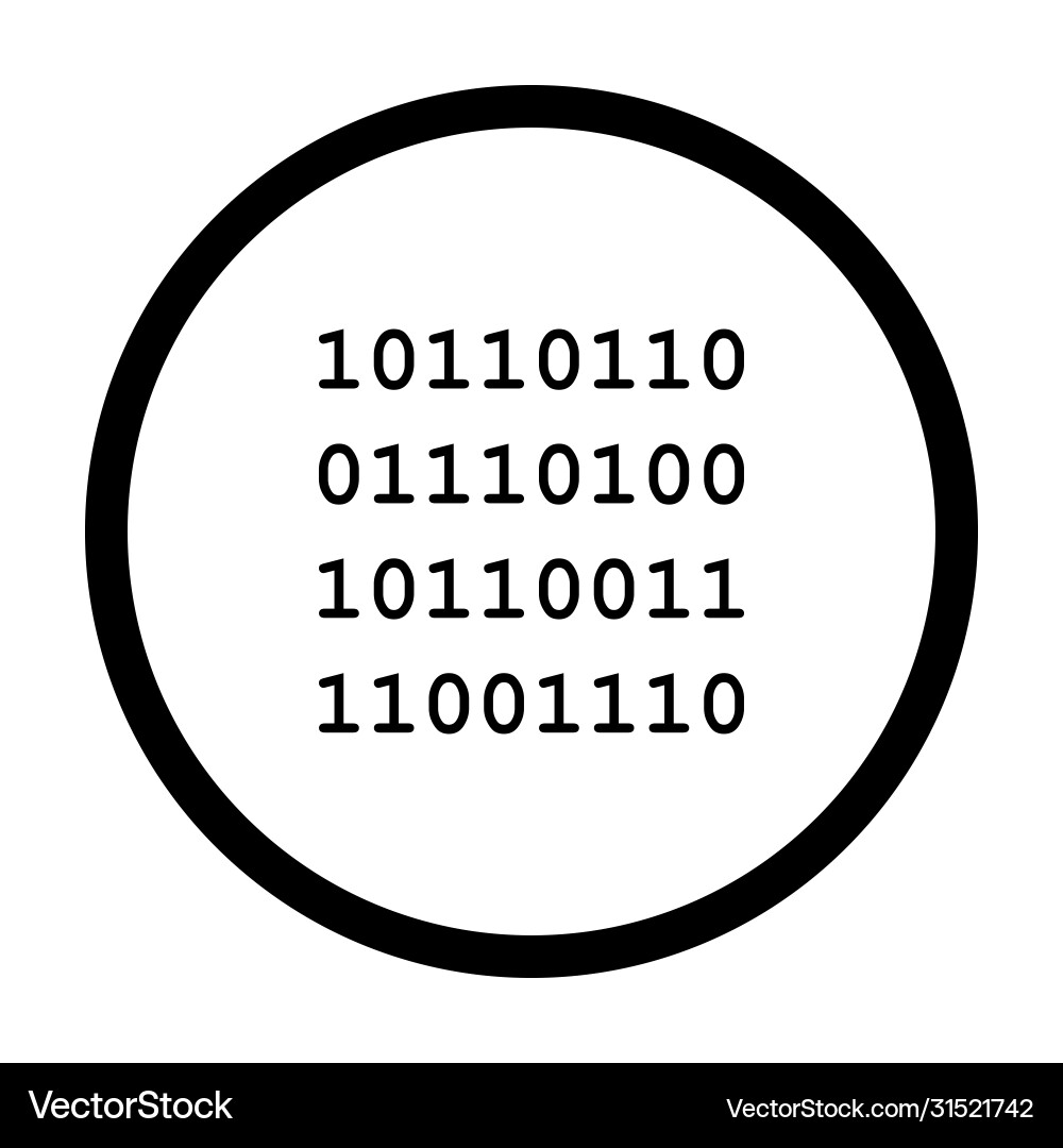 Binary code and circle vector image