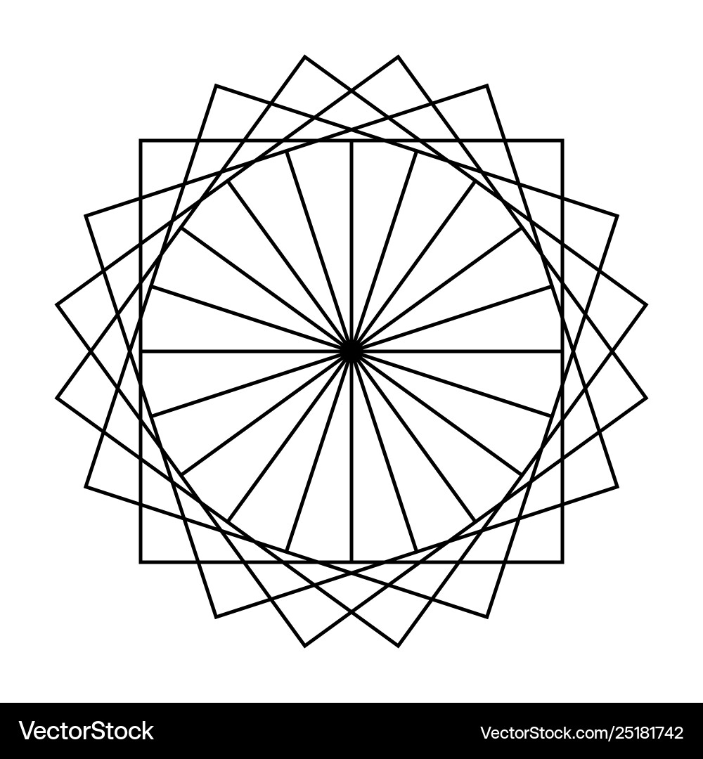Black pattern abstraction squares in a circle Black pattern abstraction squares in a circle vector image