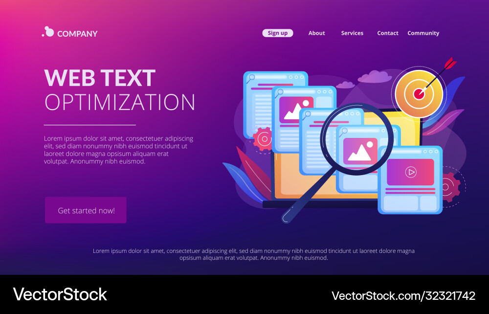 Copy optimization concept landing page Copy optimization concept landing page Vector Image