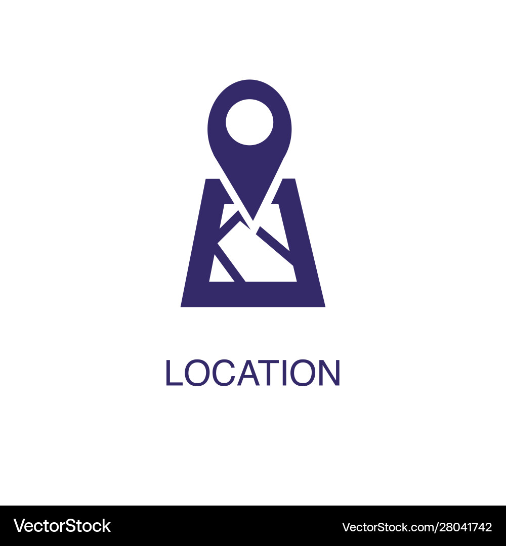 Location element in flat simple style on white Vector Image